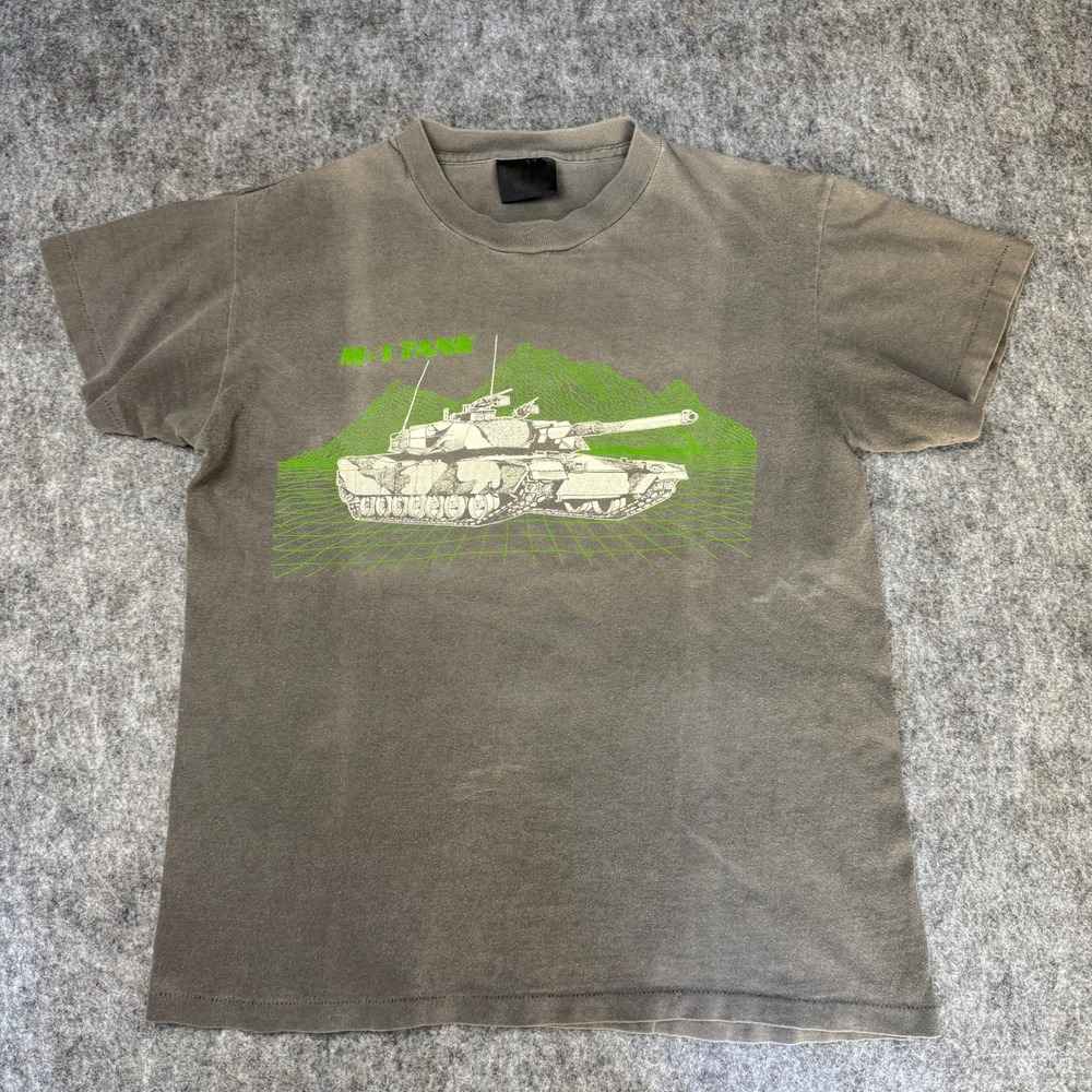 Vintage 90s M1 Tank T Shirt Single Stitch Touch Of Gold Military Graphic Tee